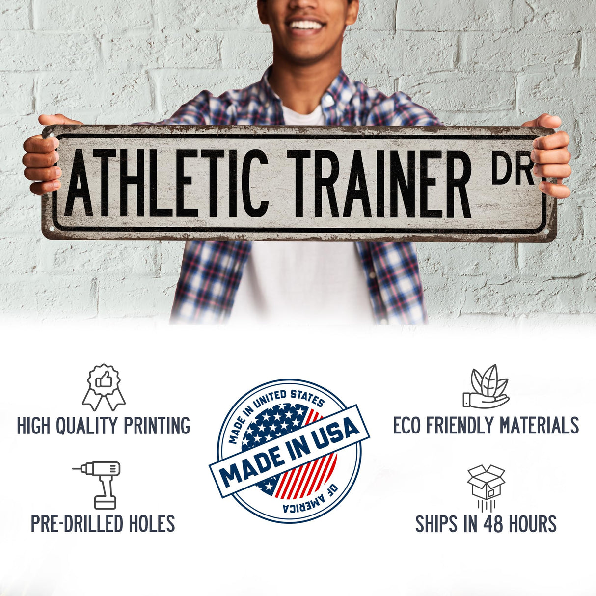 Athletic Trainer Street Sign Athletic Trainer Gift- Made In USA - Gifts For Trainer Athletic Trainer Gifts Fitness Gifts Sports Trainer Gift Custom Sign 104180021075