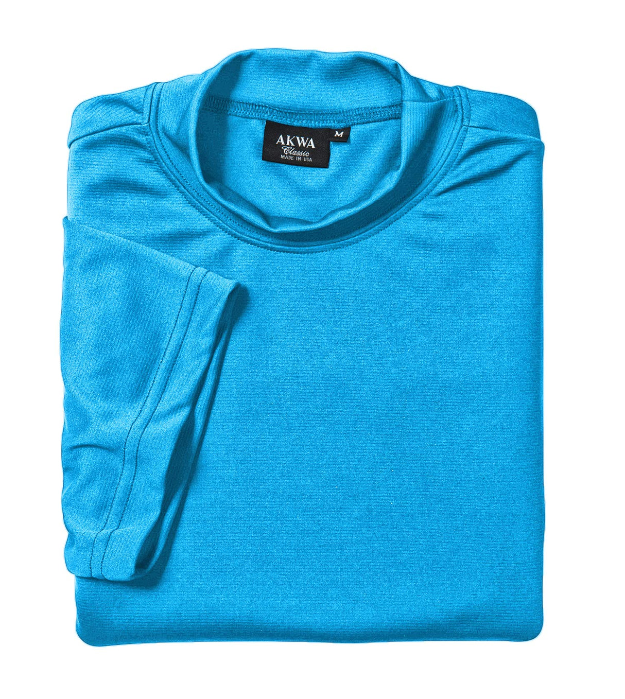 Akwa Men's Moisture Wicking Mock Turtle Tee Made in USA Lightweight Soft T-Shirt Made in USA