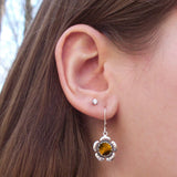 Bottled Up Designs Handmade Bloom Once More Earrings, Recycled Vintage Glass, Sterling Silver, Eco Friendly, Made in USA, Birthday Gifts, Mothers Day, Women, Anniversary (Olive Wine Bottle)