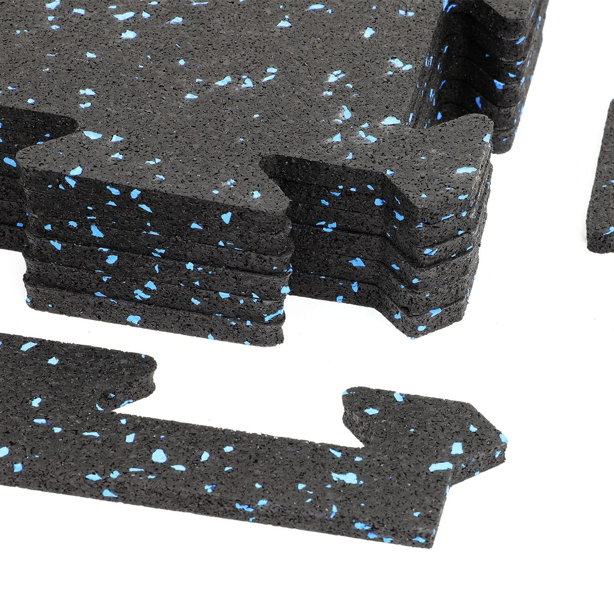 Xspec 8mm (5/16") Heavy Duty All Rubber Gym Mat Flooring Interlocking Rubber Tile, Made in USA, Grey/Black or Blue/Black, 24"X24"X0.3" (6-Pack, 24 sq. ft. Total)