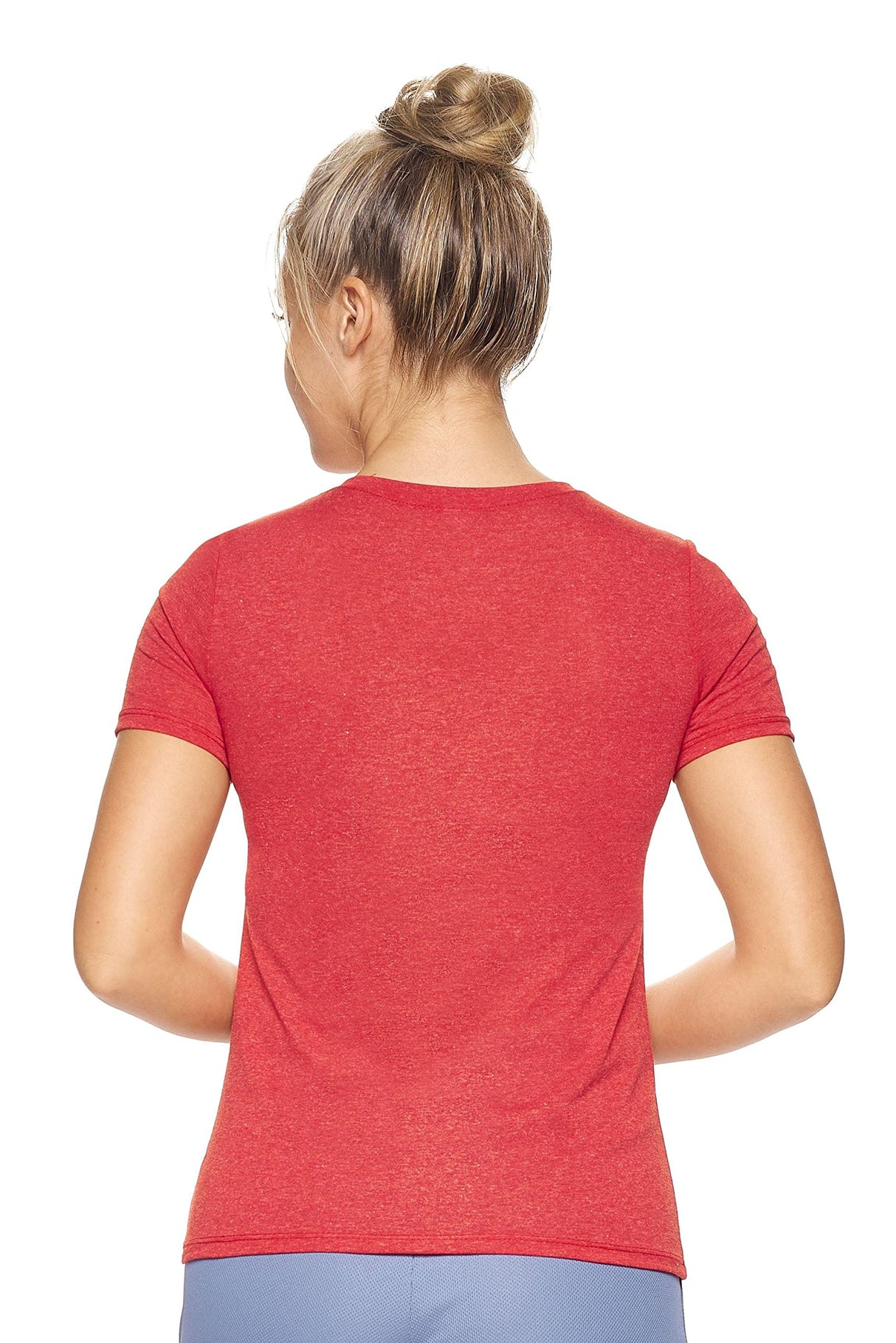 Expert Brand USA-Made Women's Activewear Performance Heather V-Neck T-Shirt
