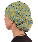 Sparkling EARTH Riley Medical Scrub Caps with Flat Front and Roomy Back - Adjustable Cord Lock Closure - Made in The USA!
