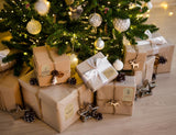 Boho Simple Christmas Gift Tag Adhesive Stickers – 2 x 3 Inch Labels, Roll of 100 with Minimalist Designs – Merry Christmas, Noel, and Candle, Made in The USA