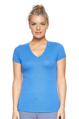 Expert Brand USA-Made Women's TriTec Performance Activewear Deep V-Neck T-Shirt