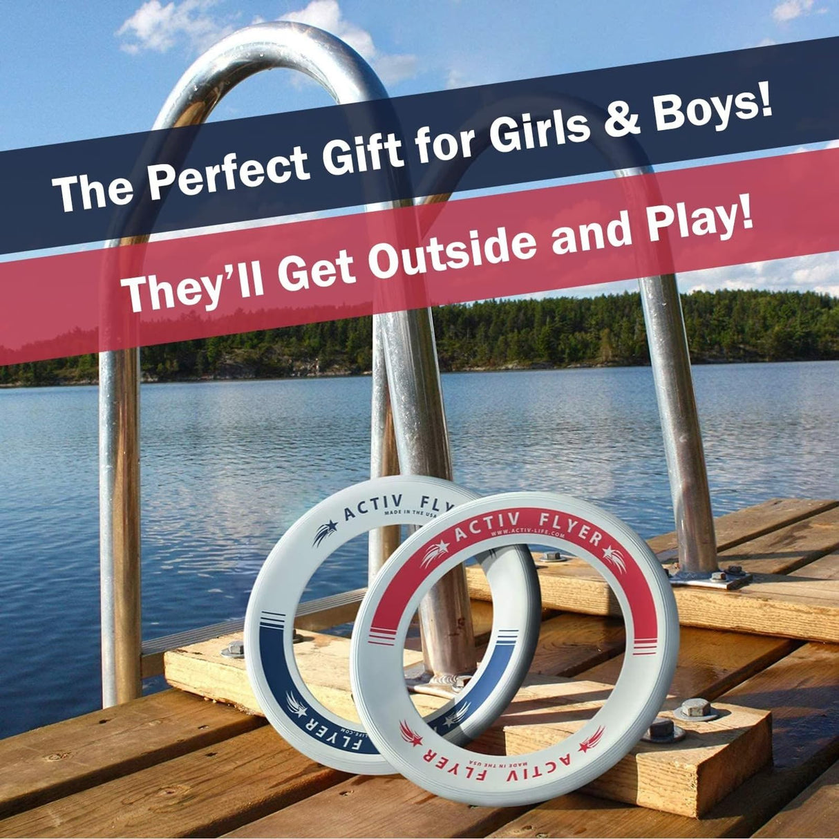 Activ Life Kid’s Flying Rings [2 Pack] They Fly Straight & Don’t Hurt! 80% Lighter Than Standard Frisbees - Replace Screen Time with Healthy Family Fun - Get Outside & Play! Proudly Made in The USA