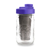 Brewing America Mason Jar Cold Brew Coffee Maker Infuser: Made in USA Wide Mouth Mason Jar with Screw Top Pour and Drinking Lid, Stainless Steel Filter - Coffee, Tea, Alcohol - 2 Quart 64 oz Blue Lid