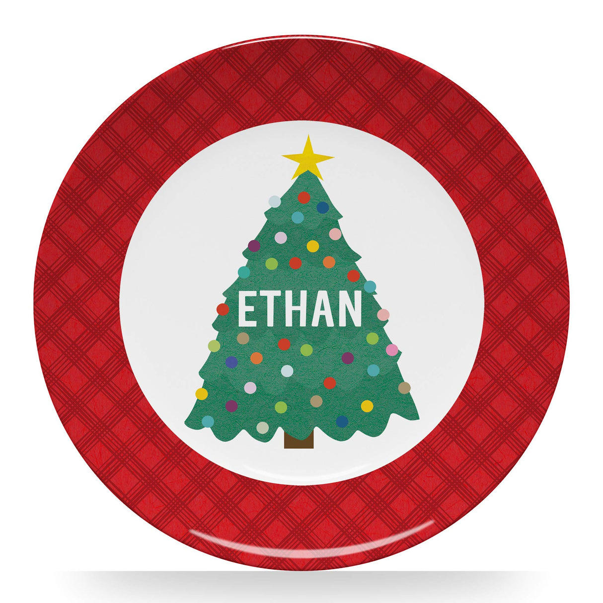 Tiny Expressions - Personalized Holiday Plates for Kids with Customized Name | BPA Free | Dishwasher Safe | Made in the USA (Christmas Plate)