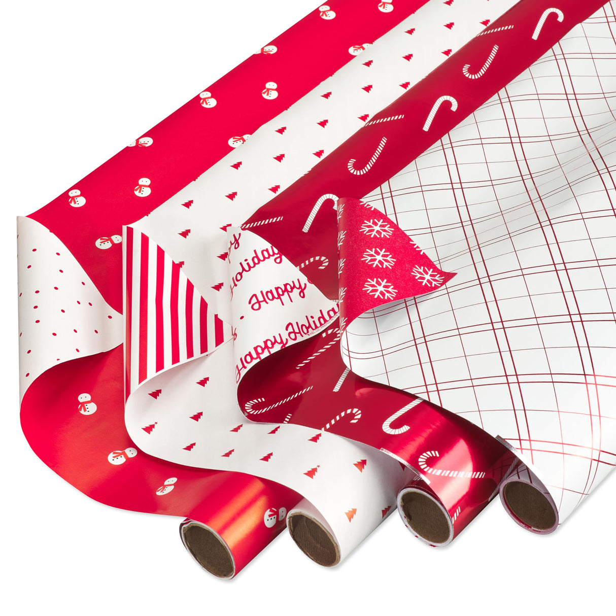 American Greetings 120 sq. ft. Pink Christmas Wrapping Paper Set, Red and Pink (4 Rolls 30 in. x 12 ft., 7 Bows, 30 Gift Tags)