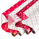 American Greetings 120 sq. ft. Pink Christmas Wrapping Paper Set, Red and Pink (4 Rolls 30 in. x 12 ft., 7 Bows, 30 Gift Tags)
