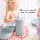 Re-Play Made in USA 10 Oz. Sippy Cups for Toddlers, Pack of 4 - Reusable Spill Proof Cups for Kids, Dishwasher/Microwave Safe - Hard Spout Sippy Cups for Toddlers 3.13" x 6.25", Desert Roses