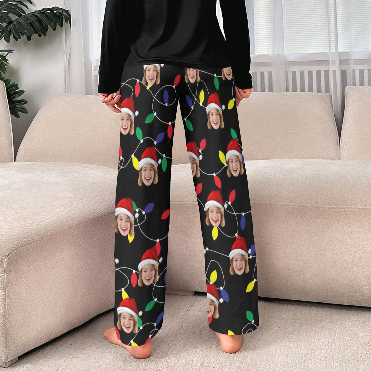 Custom Pajamas Pants with Photo for Men Women:Made in USA Personalized Pajama Trousers,Gifts for Wife Husband