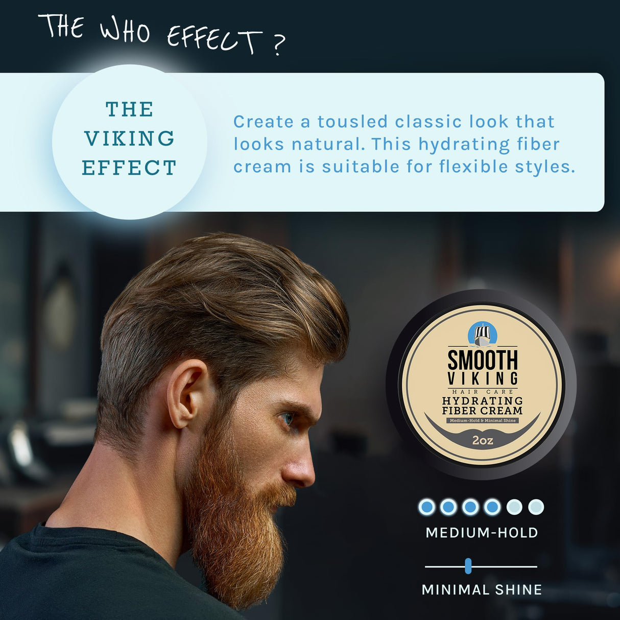 Smooth Viking Forming Cream - High Hold Styling Cream for Matte Finish, Men's Hair Products, Hair Paste for Short, Curly and Long Hair, Made in USA, 2oz