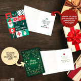 Merry Christmas Cards for Business & Family (Variety Pack 4 Holiday Designs) Greeting Card Set Pack of 20 Holiday Cards with Envelopes (5x7 inch - A7) Office, Work, Employees & Clients VP2405