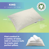 Millet Japanese Bed Pillow - Organic Cotton, Vegan, Premium Quality - Made in USA -14" x 20" - Neck Bed Body Floor Cushion Insert Couch Throw Bolster - Organic Eco Friendly Fabric and Fill