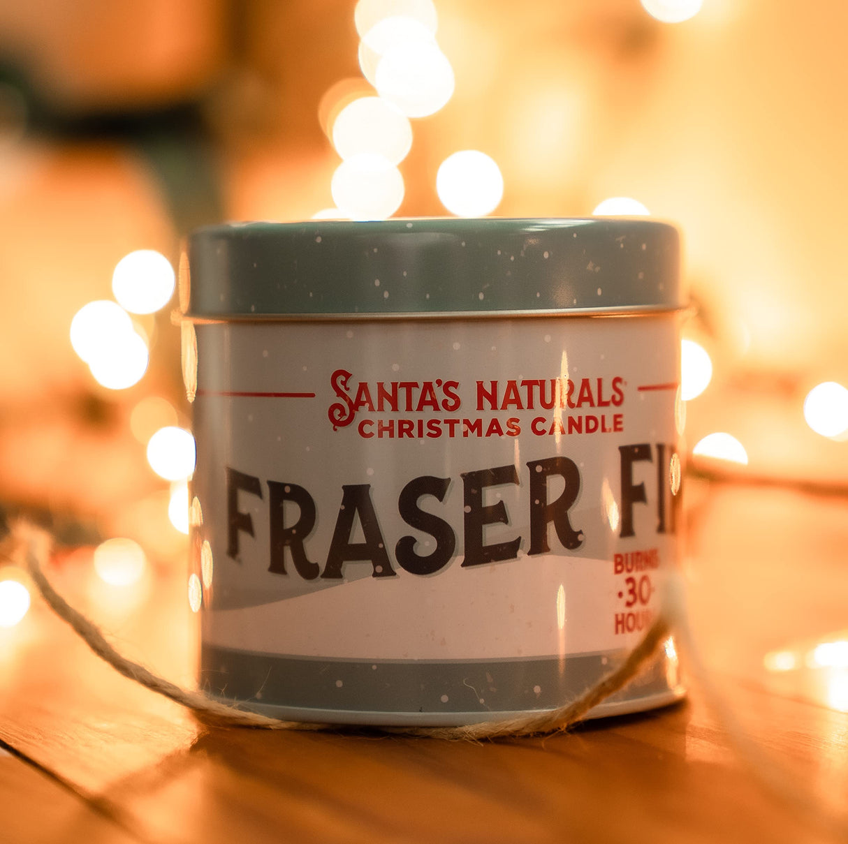 Santa's Naturals Fraser Fir Christmas Candle (9oz) | Authentic Pine Scent | Christmas Gift | Burns 30+ Hours | Made in USA | Soy and Beeswax Blend with Essential Oils | Holiday Candle