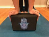 Embrace The Block™ Blue Hamsa Yoga Block (Black)