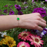 Bottled Up Designs Handmade Vintage Botanical Series Adjustable Slider Bracelet, Recycled Glass, Sterling Silver, Eco Friendly, Made in USA, Birthday Gifts, Mothers Day, Women (Mason Jar (Aqua))