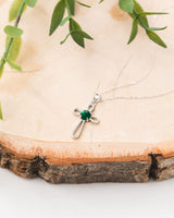 Bottled Up Designs Handmade Recycled Antique Bottles Sterling Silver At The Cross Necklace (Mason Jar Aqua)