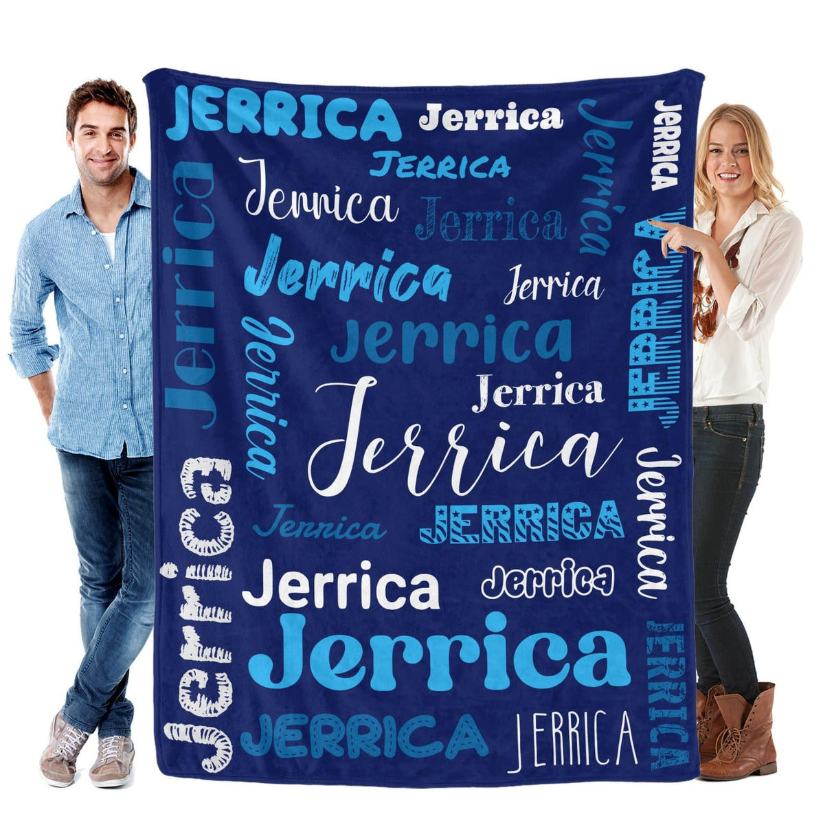 Custom Blanket with Name, Soft Cozy Personalized Name Blankets for Kids, Girls, Boys, Adults, Customized Christmas Blanket for Women, Men, Newborn, New Mom, Red Colors, Made in USA
