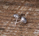 Recycled Vintage Sterling Silver Botanical Collection Stud Earrings (Mason Jar (Aqua))