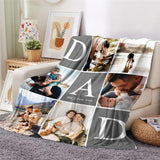 Custom Blanket with Picture Made in USA,Personalized Photo Blanket Throw Photo Blankets for Family Friends Pets,50"x60"