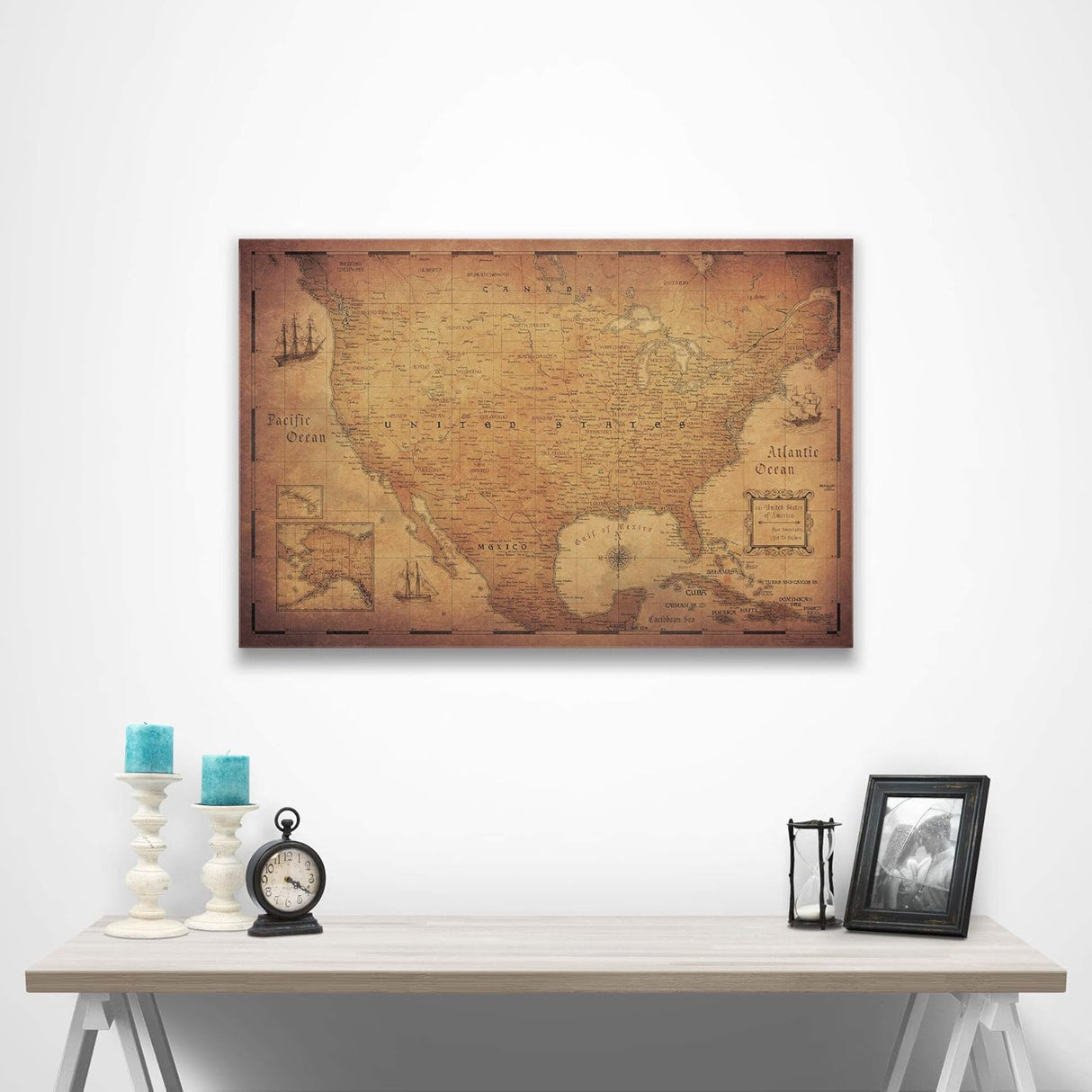 Push Pin USA Travel Map- Golden Aged - Made in Ohio, USA!
