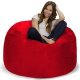 Chill Sack Bean Bag Chair: Giant 4' Memory Foam Furniture Bean Bag - Big Sofa with Soft Micro Fiber Cover - Black