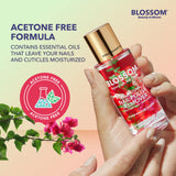 Blossom All Natural Acetone Free Nail Polish Remover, Scented, Organic Plant-Based, Vegan, Cruelty Free, Infused with Real Flowers, 2 fl. oz., Spring Bouquet