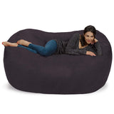 Chill Sack Bean Bag Chair: Huge 6' Memory Foam Furniture Bag and Large Lounger - Big Sofa with Soft Micro Fiber Cover - Red Furry