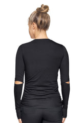 Expert Brand USA-Made Women's MoCA Cotton Blend Long Sleeve V-Neck Shirt