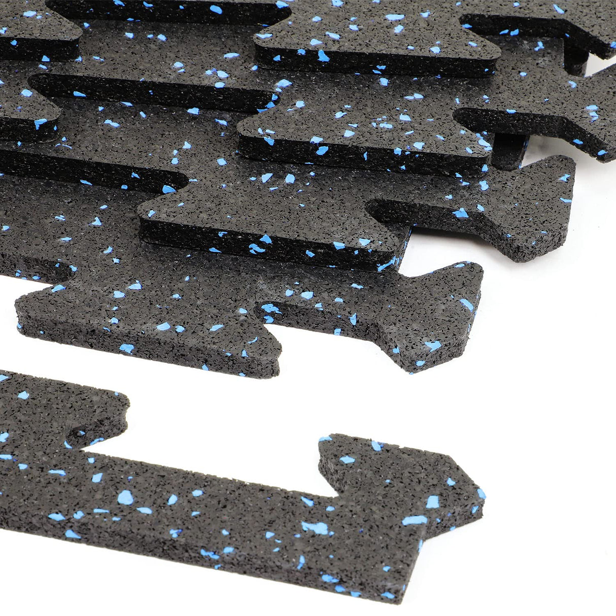 Xspec 8mm (5/16") Heavy Duty All Rubber Gym Mat Flooring Interlocking Rubber Tile, Made in USA, Grey/Black or Blue/Black, 24"X24"X0.3" (4-Pack, 16 sq. ft. Total)