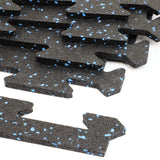 Xspec 8mm (5/16") Heavy Duty All Rubber Gym Mat Flooring Interlocking Rubber Tile, Made in USA, Grey/Black or Blue/Black, 24"X24"X0.3" (4-Pack, 16 sq. ft. Total)