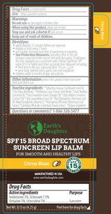 USDA Organic Lip Balm 6-Pack by Earth's Daughter Stocking Stuffers - Fruit Flavors, Beeswax, Coconut Oil, Vitamin E - Best Lip Repair Chapstick for Dry Cracked Lips - Moisturizing Lip Care