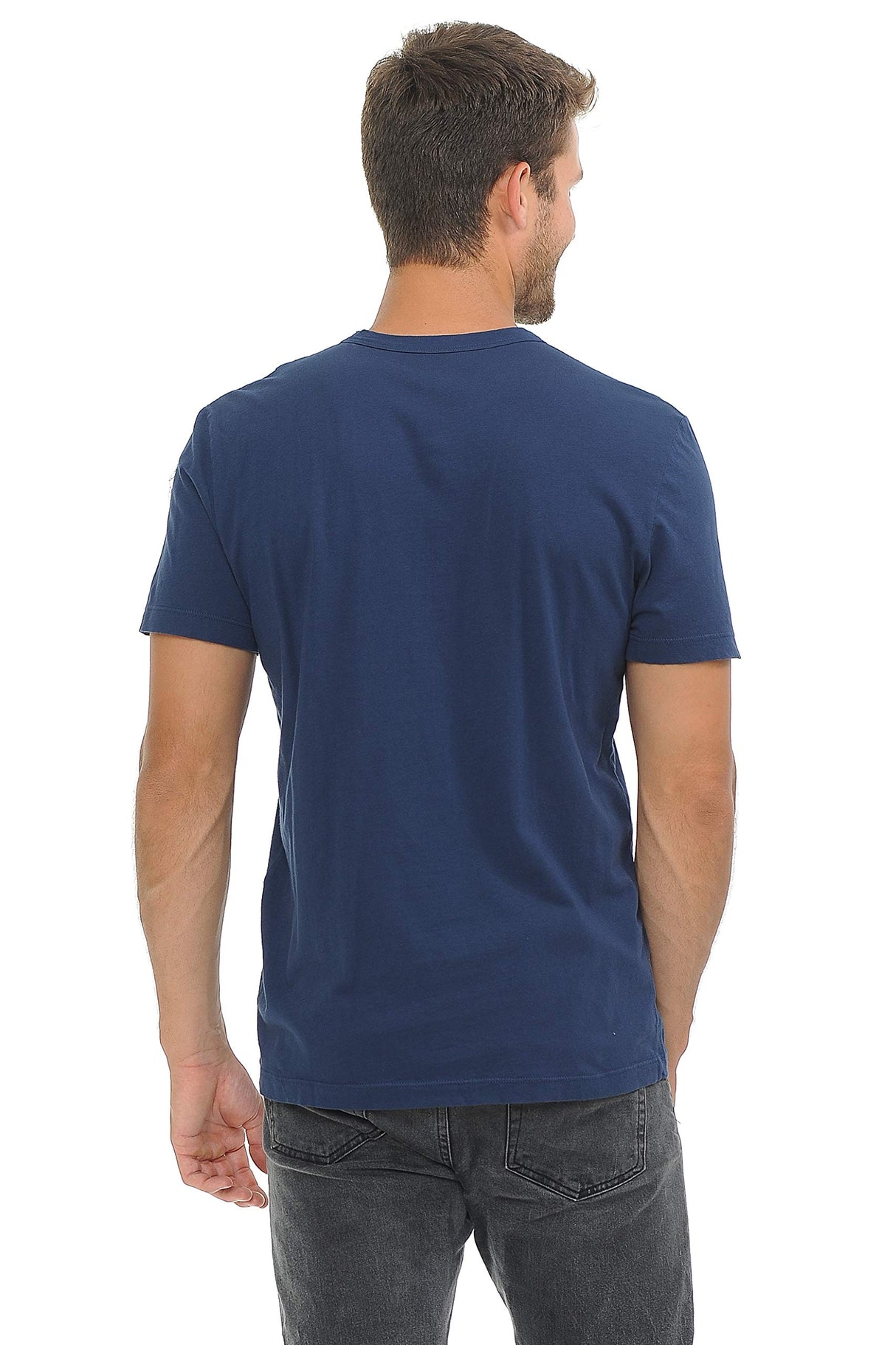 YURO-K Men's Premium Binded Neck Cotton Classic Short Sleeve Crew T-Shirt