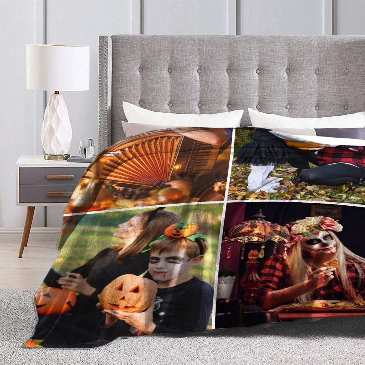 Custom Blanket with Picture Made in USA,Personalized Photo Blanket Throw Photo Blankets for Family Friends Pets,50"x60"