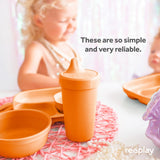 Re-Play Made in USA 10 Oz. Sippy Cups for Toddlers, Pack of 4 - Reusable Spill Proof Cups for Kids, Dishwasher/Microwave Safe - Hard Spout Sippy Cups for Toddlers 3.13" x 6.25", Desert Roses