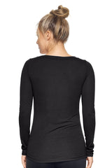 Expert Brand USA-Made Women's TriTec Activewear Performance Long Sleeve Scoop Neck T-Shirt