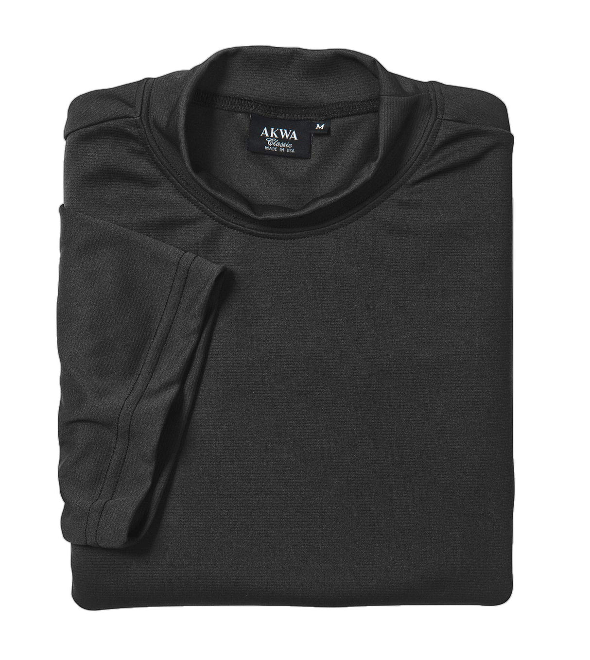 Akwa Men's Moisture Wicking Mock Turtle Tee Made in USA Lightweight Soft T-Shirt Made in USA