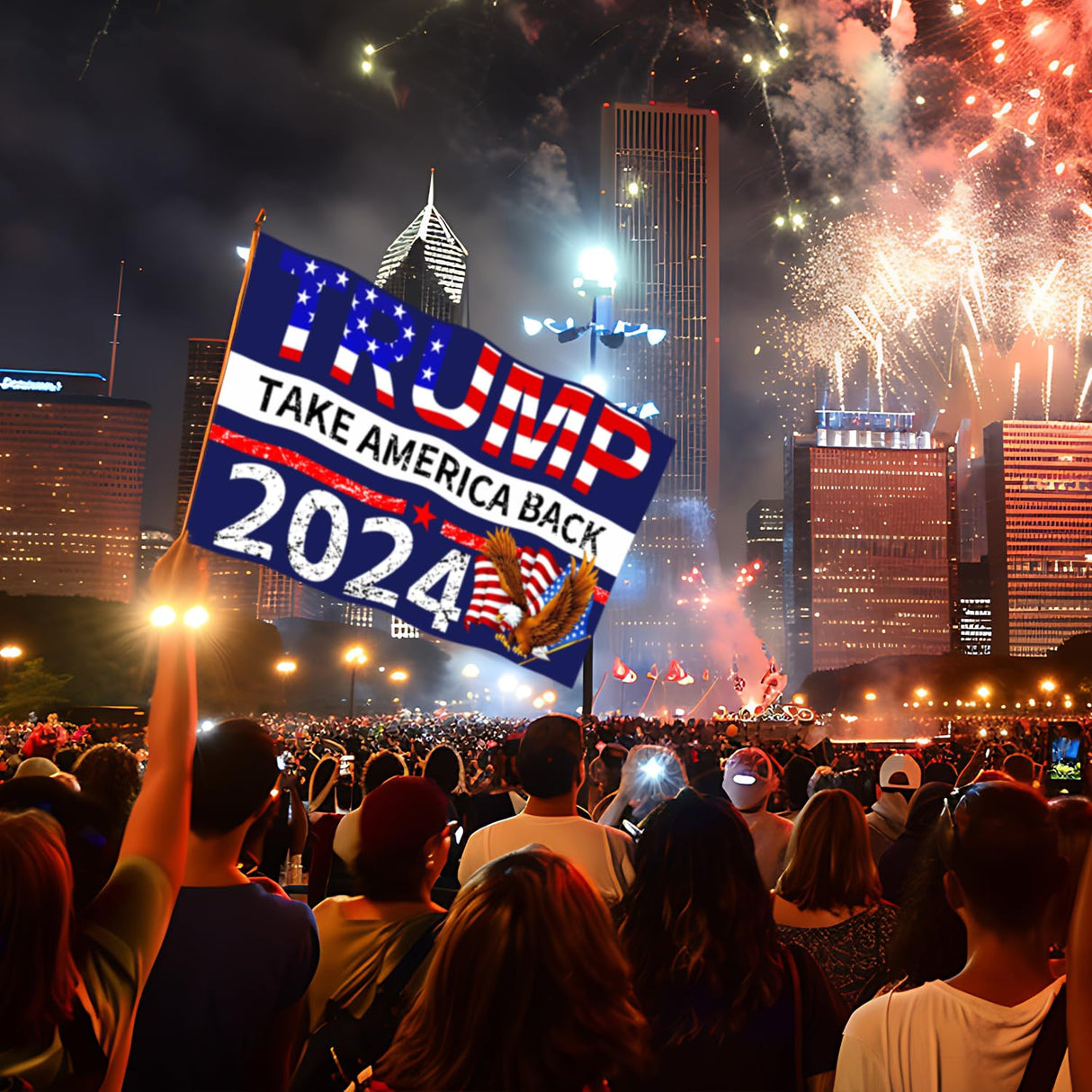 Trump 2024 Flag 3x5 FT Outdoor Made in USA Double Sided 3 Ply, Large Donald Trump Flags 2024 Take America Back Flag, Heavy Duty Trump Garden Banner UV Protection Fade Resistant