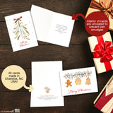 Merry Christmas Cards for Business & Family (Variety Pack 4 Seasonal Designs) Bulk Greeting Card Set Pack of 20 Holiday Cards with Envelopes (5x7 inch - A7) Office, Work, Employees & Clients VP2404