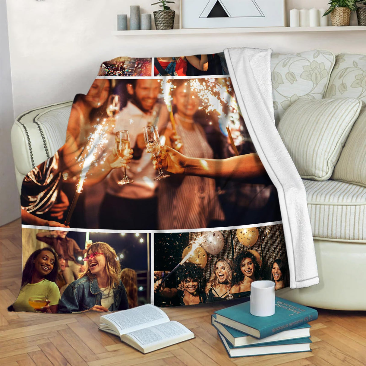 Custom Blanket with Picture Made in USA,Personalized Photo Blanket Throw Photo Blankets for Family Friends Pets,50"x60"