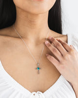 Bottled Up Designs Handmade Recycled Antique Bottles Sterling Silver At The Cross Necklace (Mason Jar Aqua)
