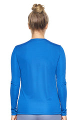 Expert Brand USA-Made Women's Drimax Dry Fit V Neck Athletic Long Sleeve