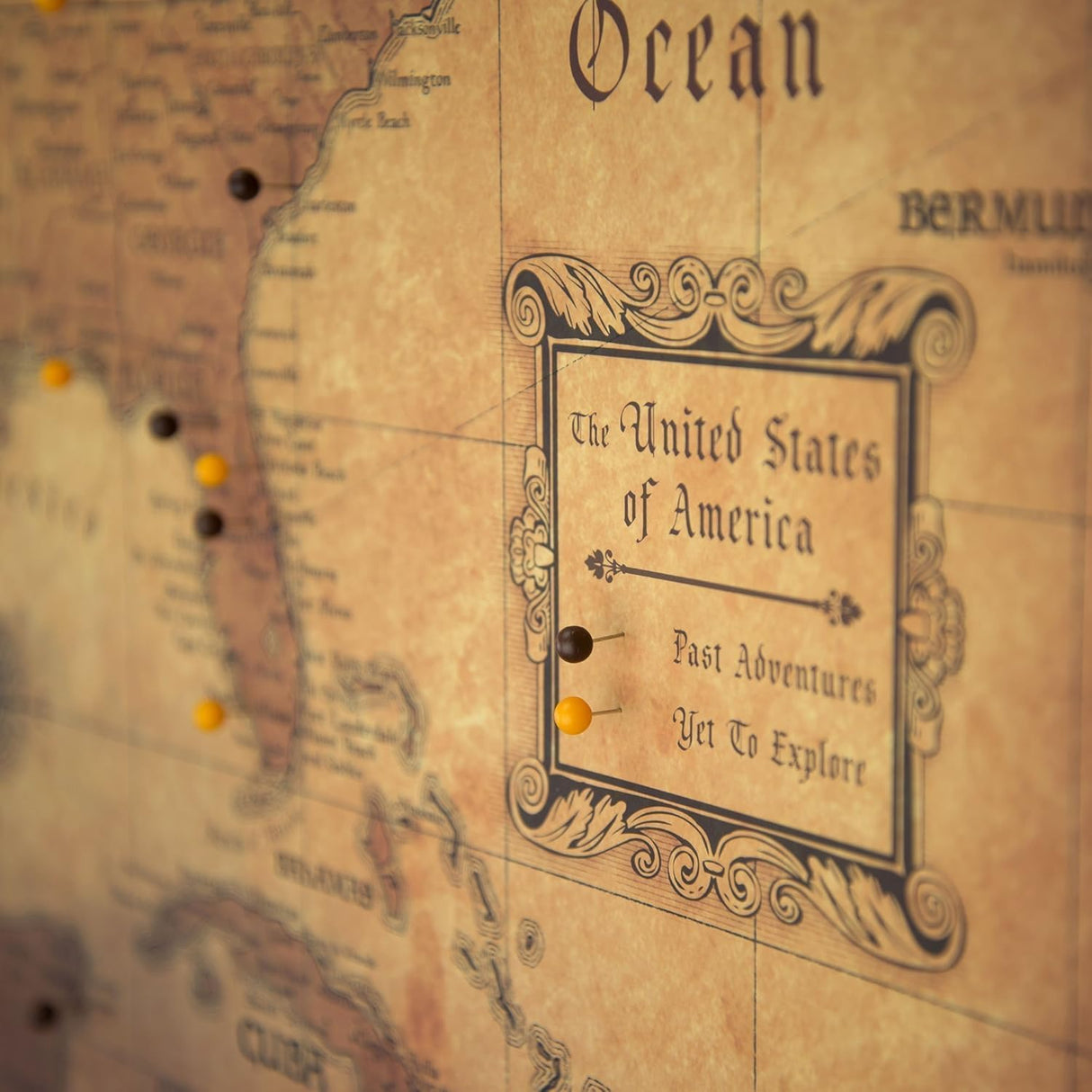 Push Pin USA Travel Map- Golden Aged - Made in Ohio, USA!