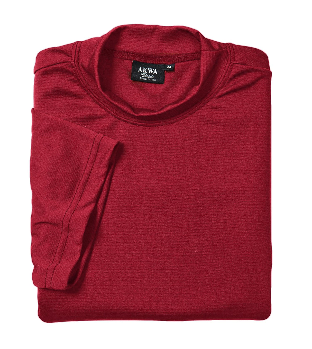 Akwa Men's Moisture Wicking Mock Turtle Tee Made in USA Lightweight Soft T-Shirt Made in USA