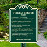 Sigo Signs, Fitness Center Rules Use Equipment at Your Own Risk Décor Sign, Green Light, 12x18 Inches, ACM, Fade Resistant, Made in USA