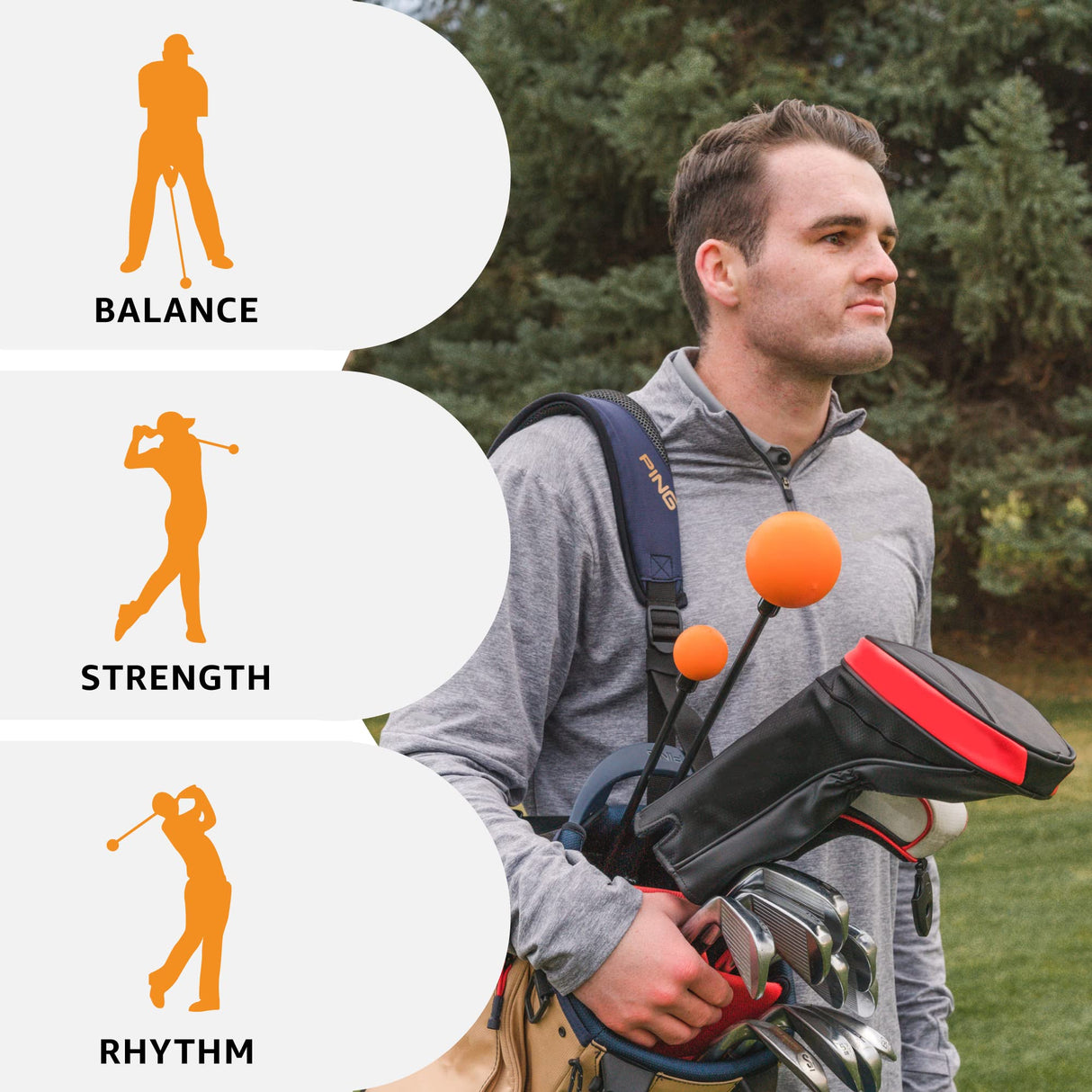 Orange Whip Distance Duo Patented & Made in USA- Lightspeed + Golf Swing Trainer Set *Made in USA*