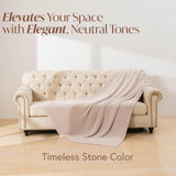 Unboxme Sweet Dreams Cloud Wrap - Ultra Soft & Cozy Stone-Colored Throw Blanket, 54" x 72" Warm Couch Blanket