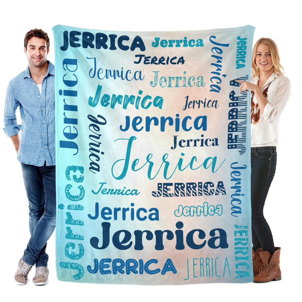 Custom Blanket with Name, Soft Cozy Personalized Name Blankets for Kids, Girls, Boys, Adults, Customized Christmas Blanket for Women, Men, Newborn, New Mom, Red Colors, Made in USA