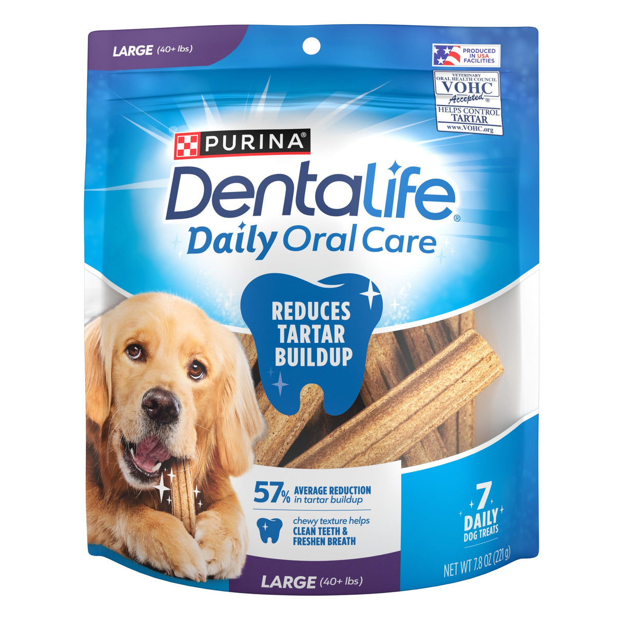 Purina DentaLife Made in USA Facilities Large Dog Dental Chews, Daily - 30 ct. Pouch